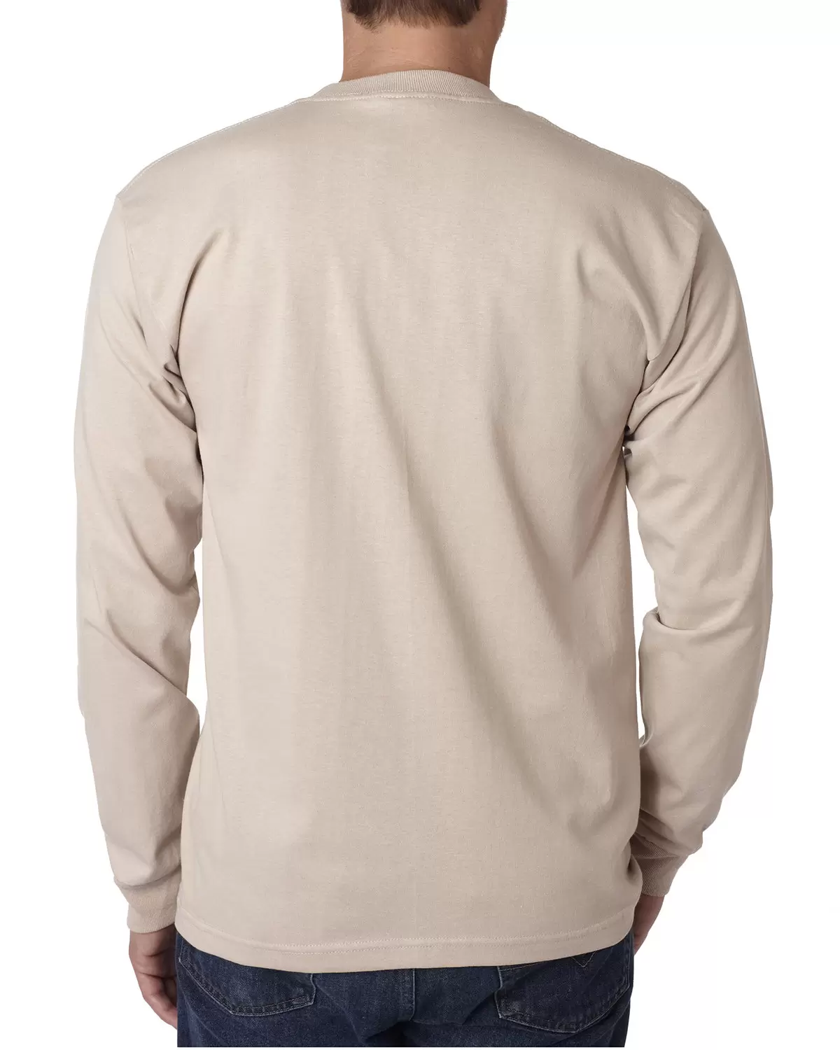 8100 Bayside Adult Long-Sleeve Cotton Tee with Pocket SKU: 8100