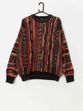 90s vintage coogi style sweater by J Ferrar – Large