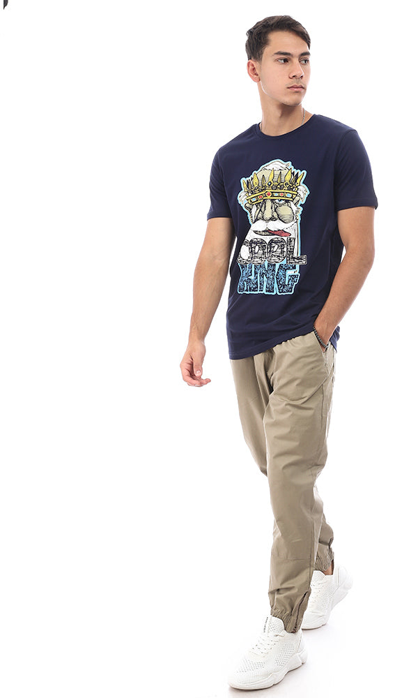 95131 Cool King Printed Navy Blue Slip On T-Shirt