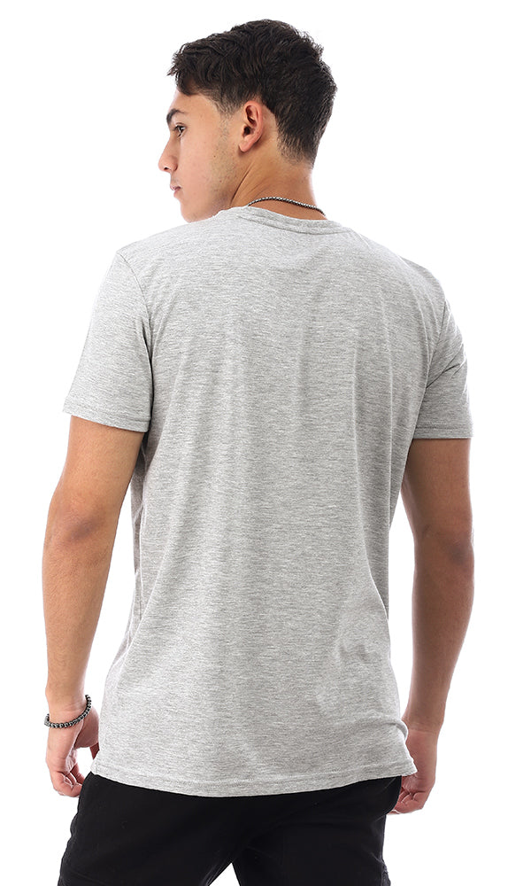 95152 Gladiator Helmet Front Printed Slip On T-Shirt - Heather Grey