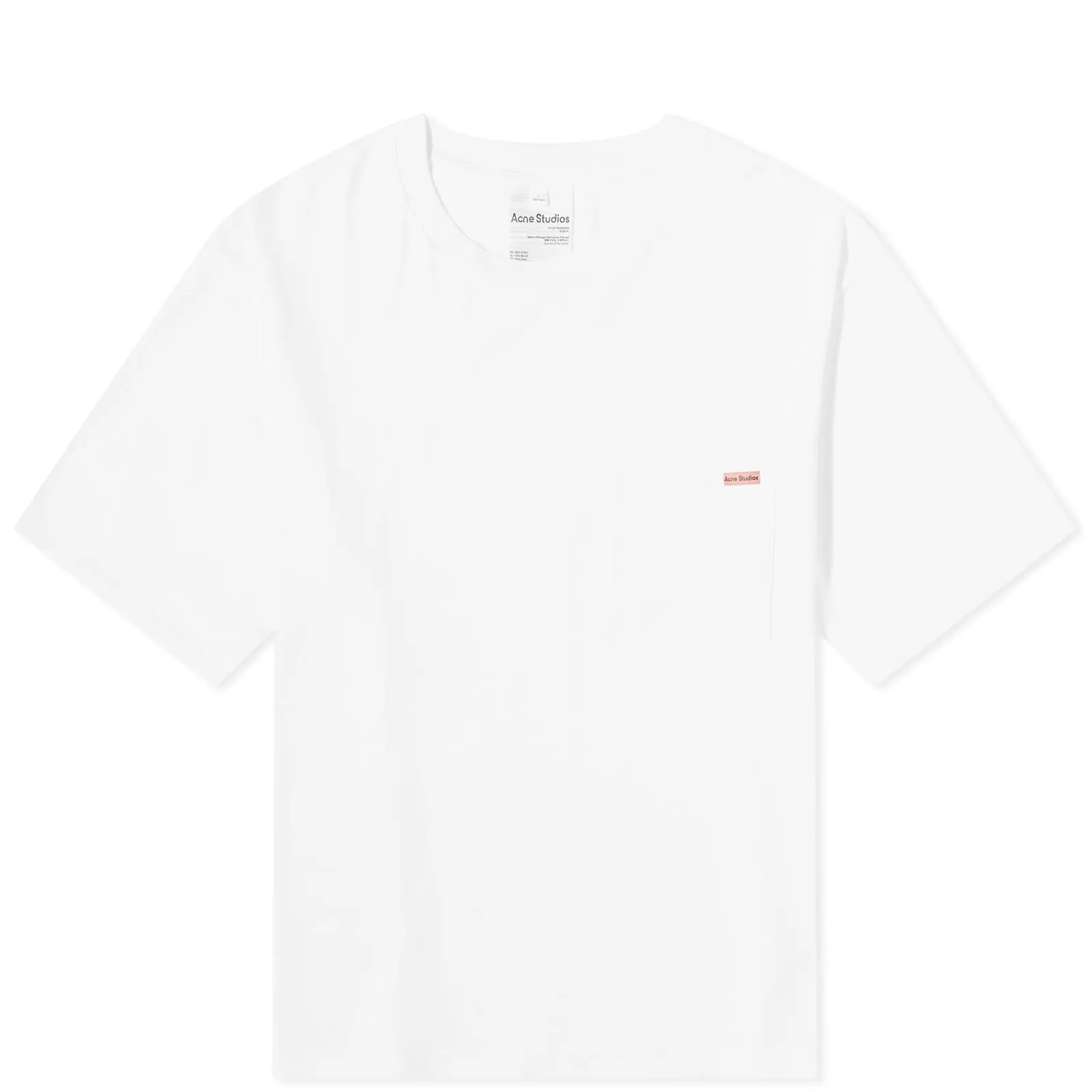 Acne Studios Edie Pocket Pink Label T-ShirtOptic White