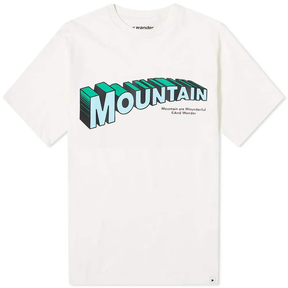 and wander x Jerry Ukai Mountain T-ShirtOff White