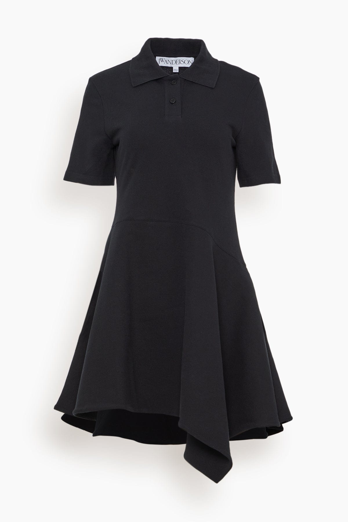 Asymmetric Polo Dress in Black