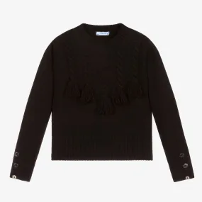 Black Knitted Wool Sweater 