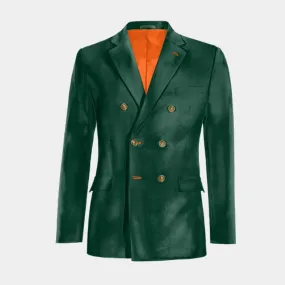  Blazer doble botonadura verde azulado de terciopelo edición limitada