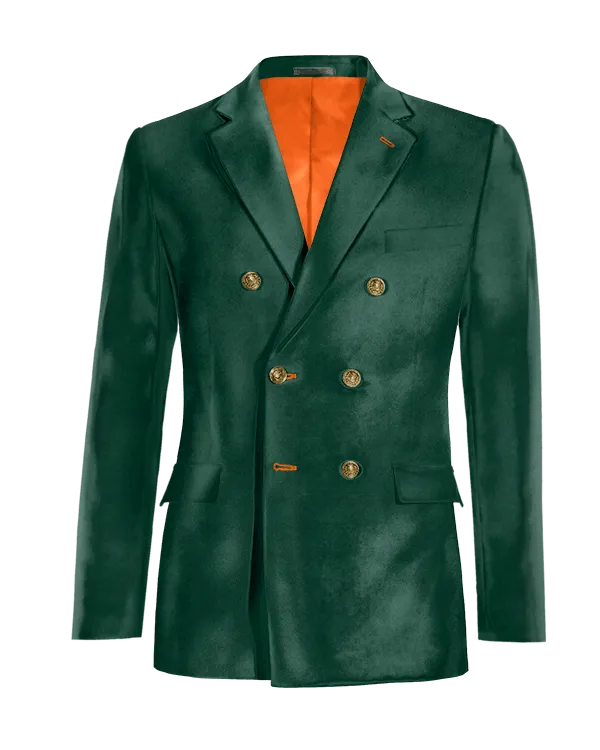  Blazer doble botonadura verde azulado de terciopelo edición limitada