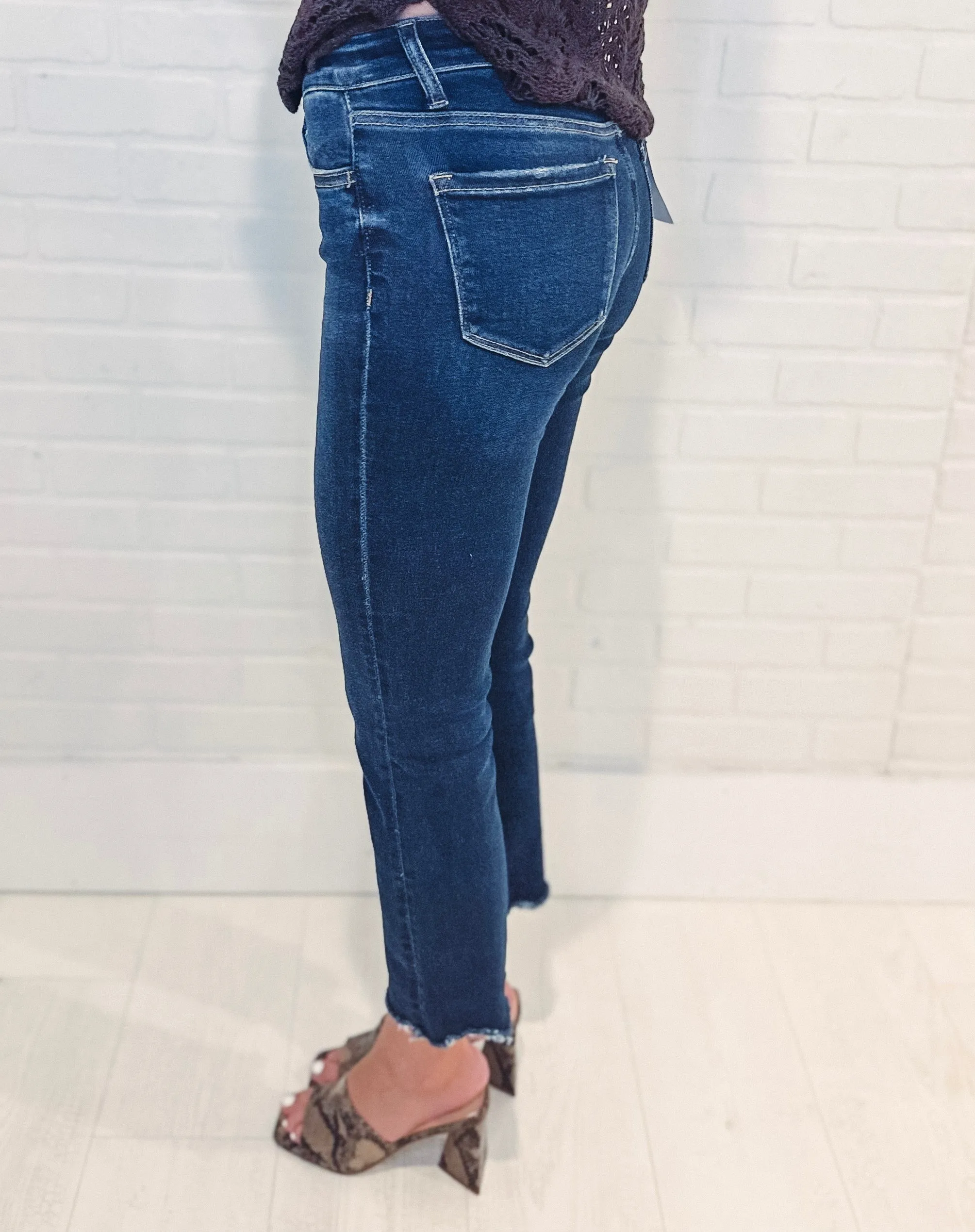 Carlene Mid-Rise Slim Straight Denim-- Issue-Free