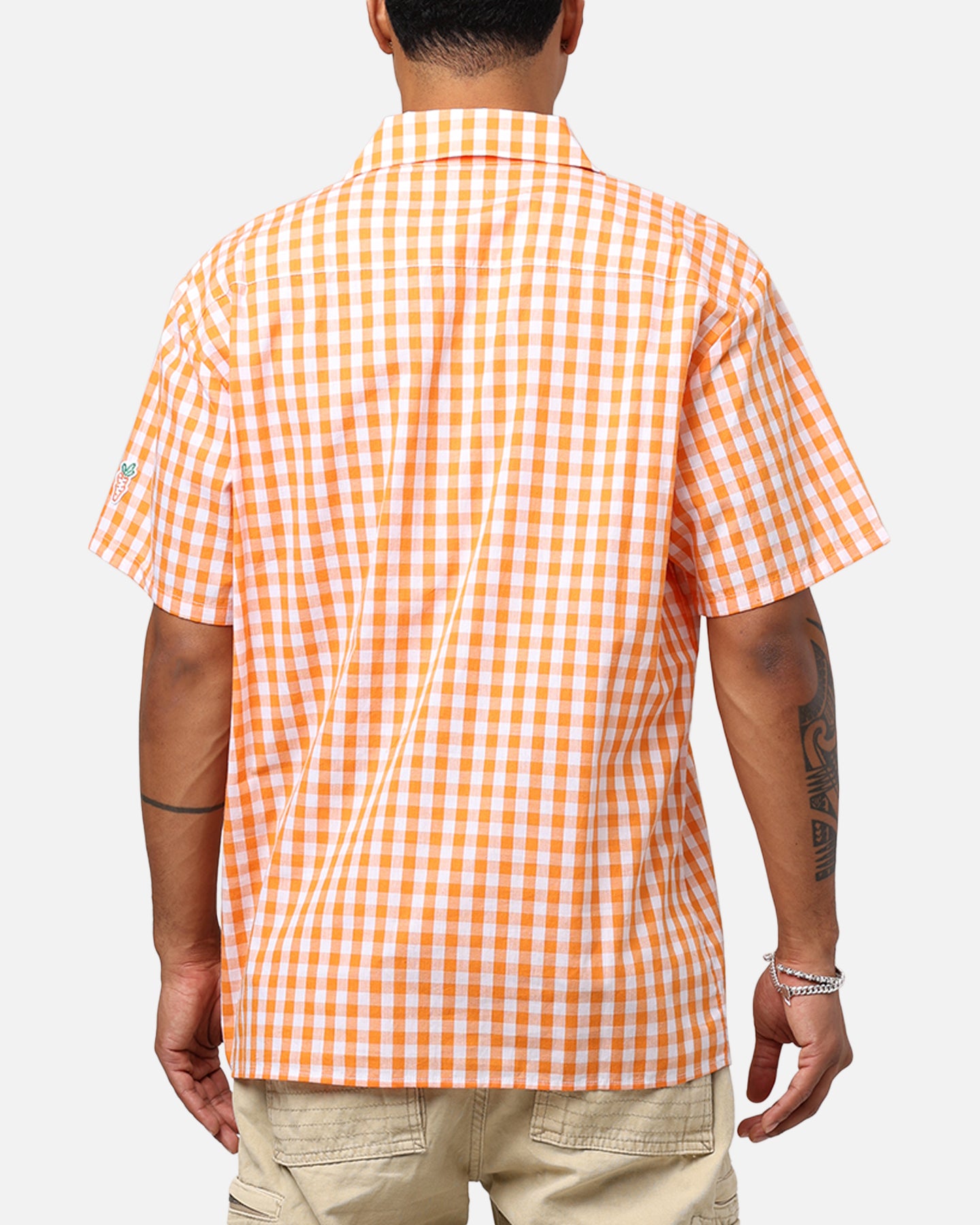 Carrots By Anwar Badge Button Up Shirt Orange