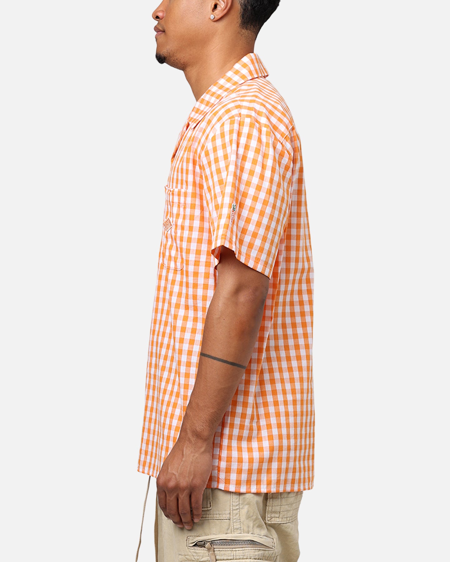 Carrots By Anwar Badge Button Up Shirt Orange