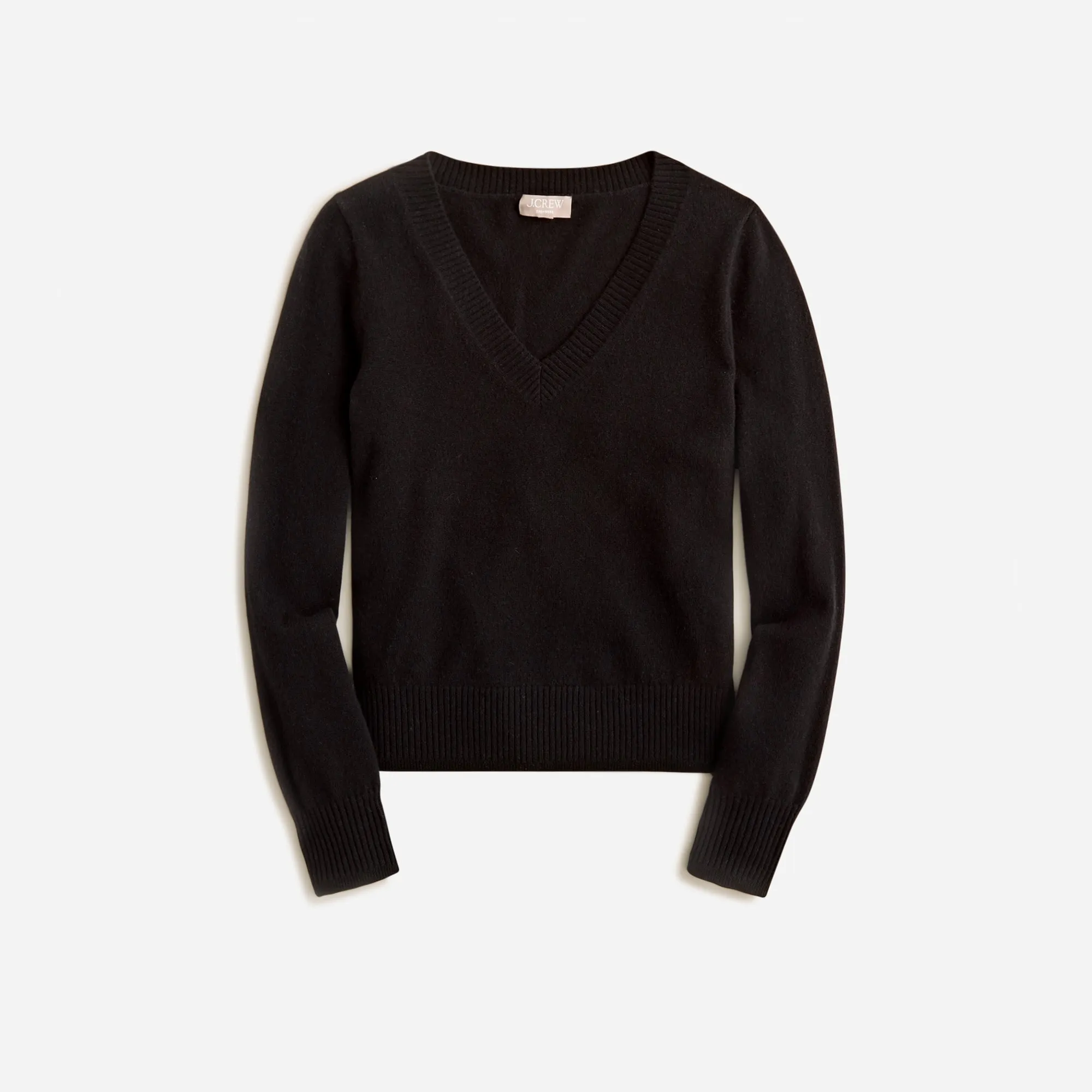 Cashmere shrunken V-neck sweater