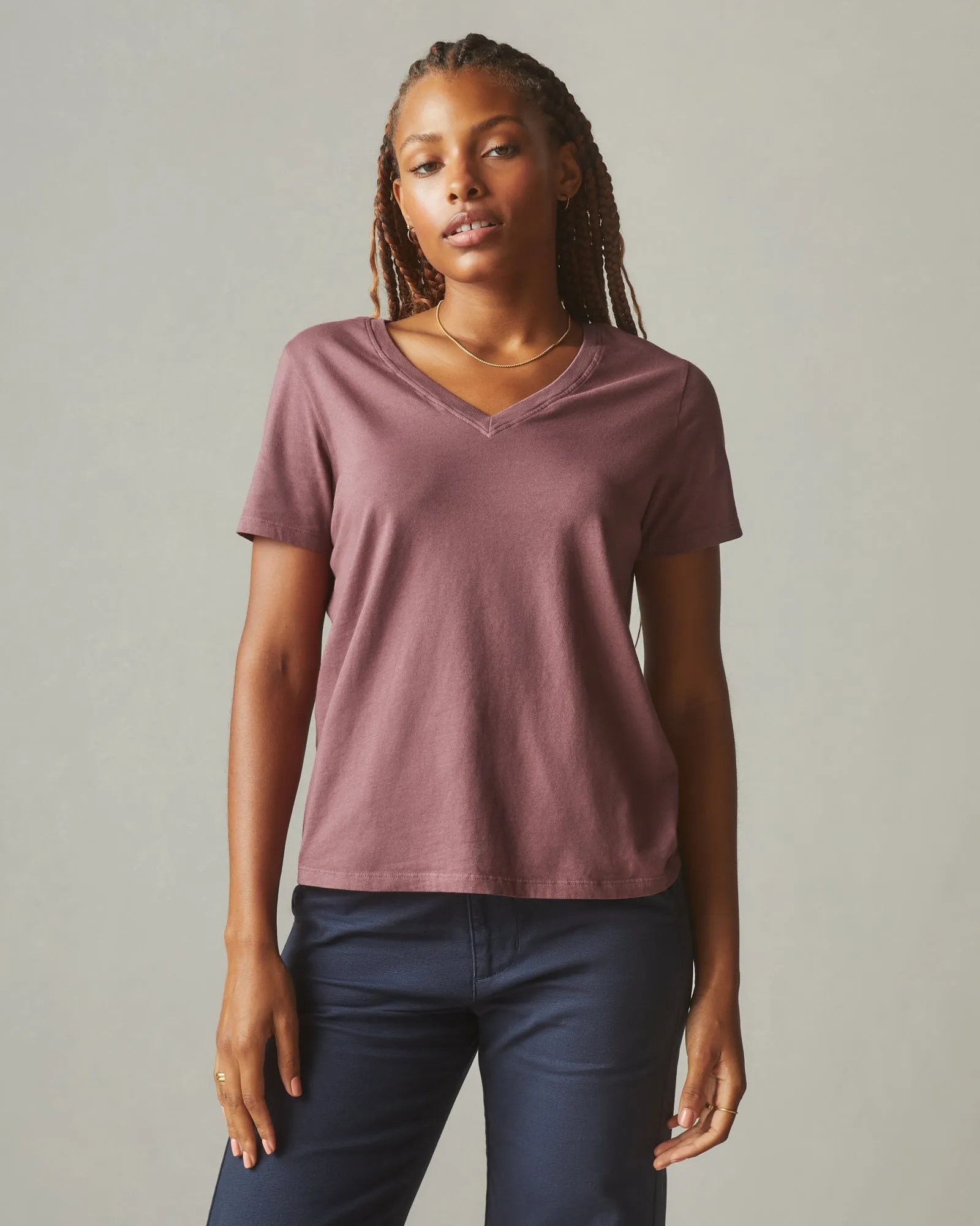 Classic Cotton V-Neck Tee - Wild Ginger