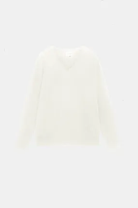 Classic V-Neck Sweater - Ivory