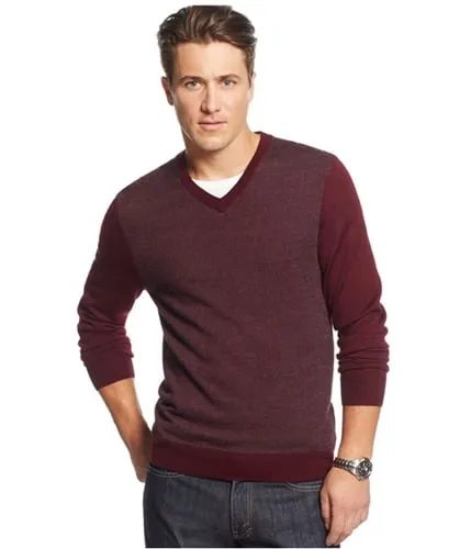 Club Room Mens Merino Wool Herringbone Jacquard Pullover Sweater