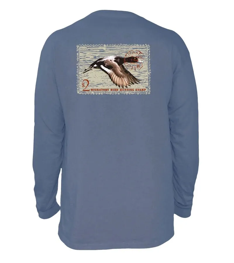 Coastal Cotton L/S Scaup Duck Stamp Pima Cotton Pocket Tee