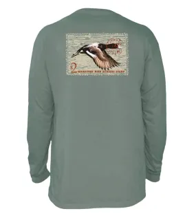 Coastal Cotton L/S Scaup Duck Stamp Pima Cotton Pocket Tee