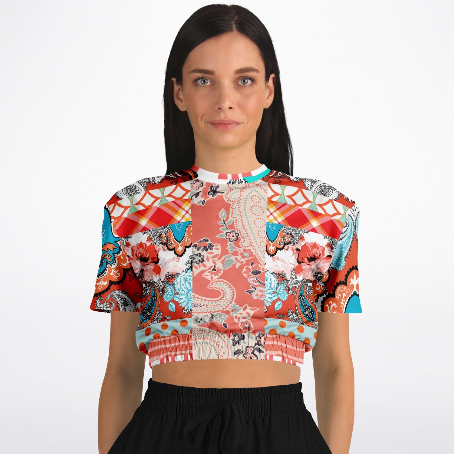 Coral Springs Short Sleeve Cropped Eco-Poly Sweater