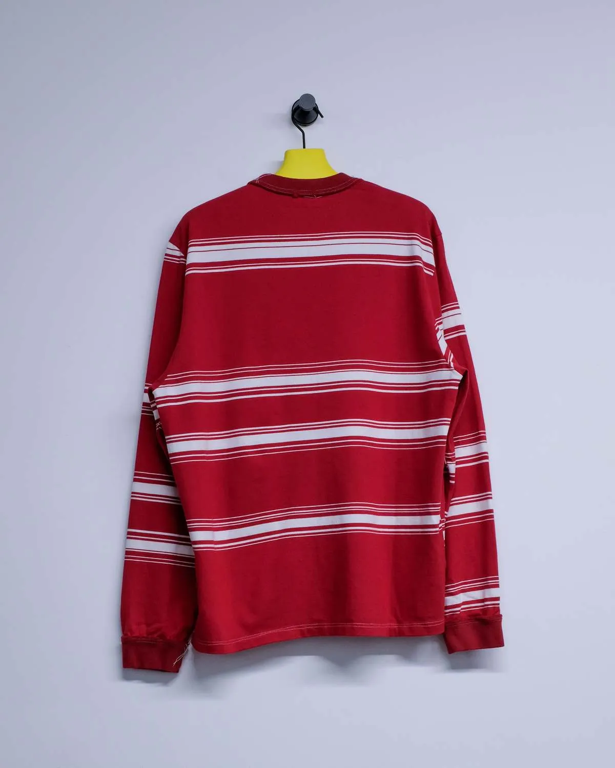 Cotton Big Long Sleeve Tee - Red/White Stripe