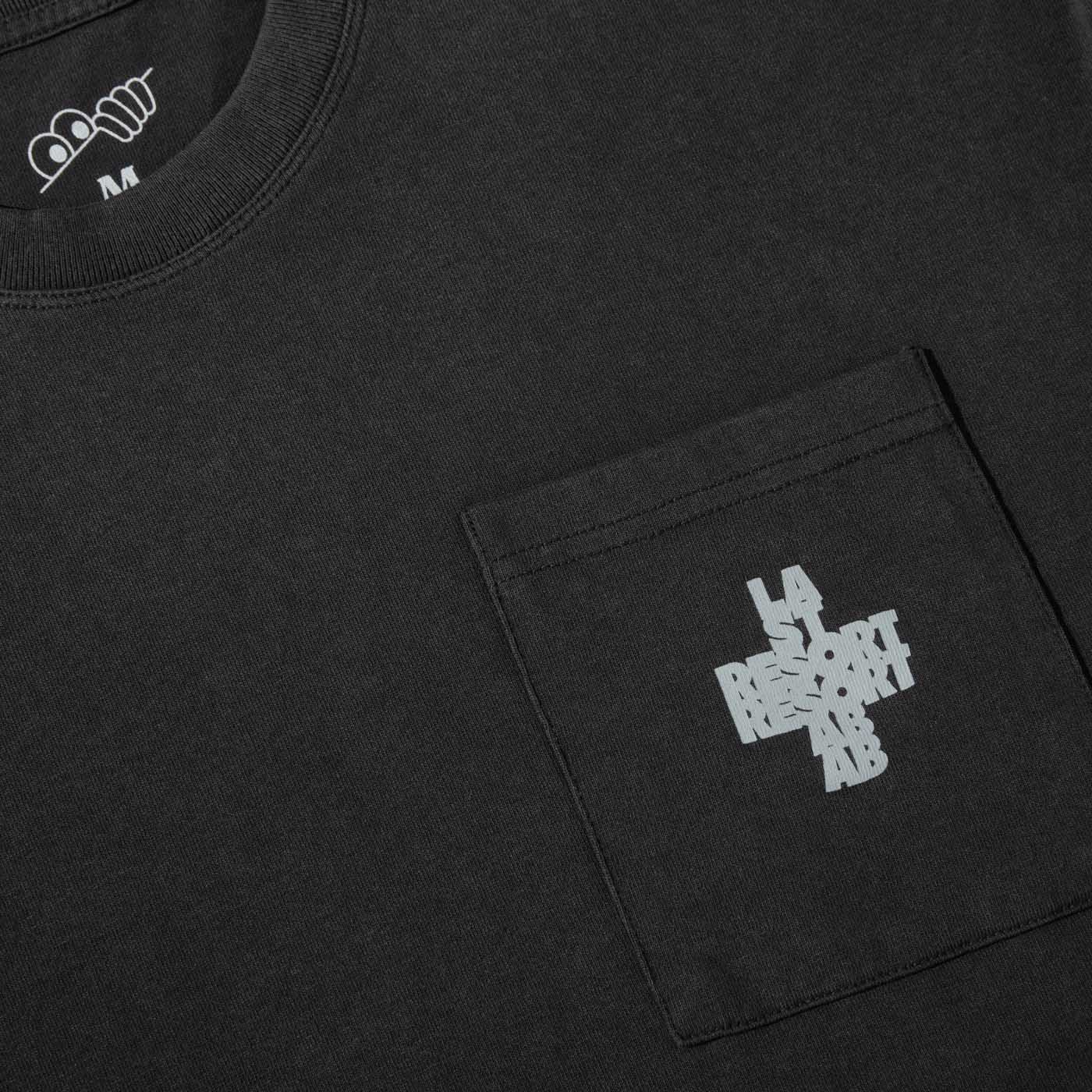 Cross Pocket Tee (Washed Black)