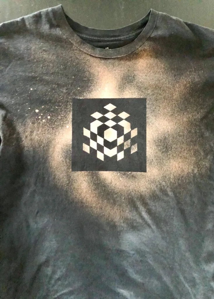 Custom Order: Heavy Cotton Black Cube Bleach Art Tee - Size Large - for Jose C.