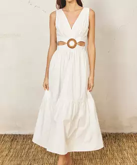 Cut-Out Midi Dress - Ivory