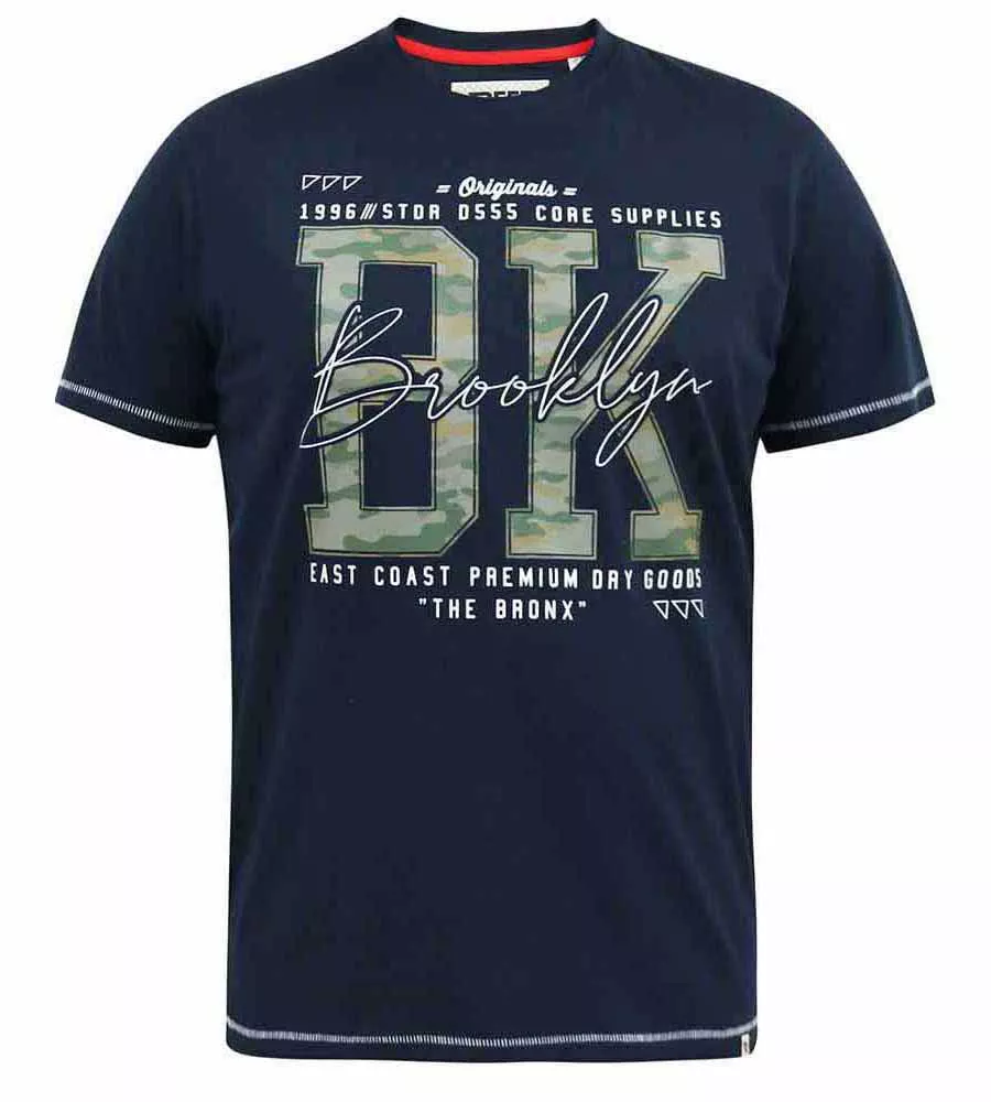 D555 Big Mens Brooklyn Camouflage Printed T-Shirt (HARDWICK)