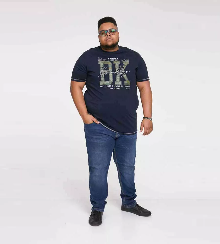 D555 Big Mens Brooklyn Camouflage Printed T-Shirt (HARDWICK)