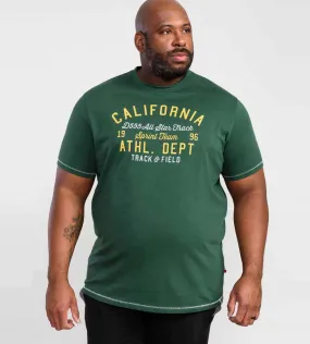 D555 Big Mens California Athletics Printed T-Shirt (PARNWELL)