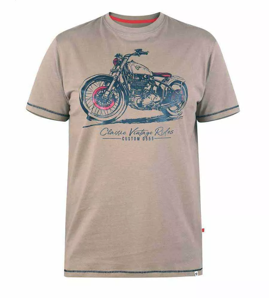 D555 Big Mens Classic Motorbike Printed T-Shirt (RAMSGATE)