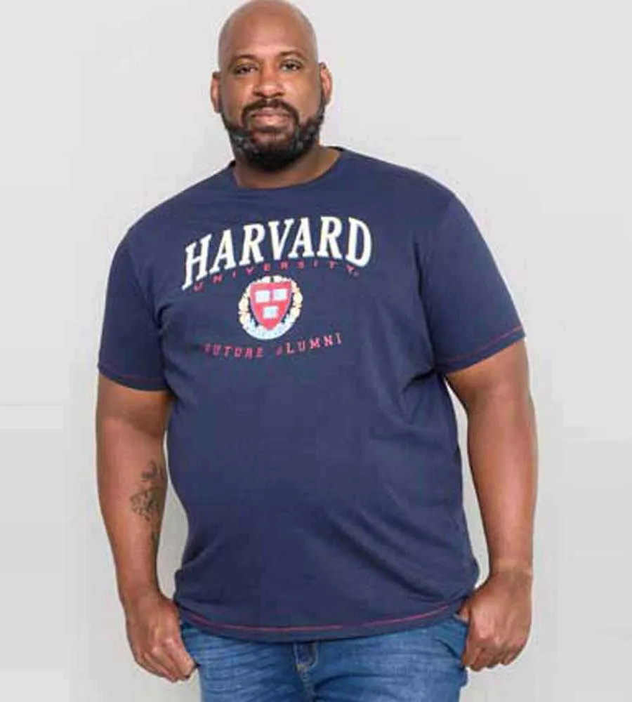 D555 Big Mens Harvard University Printed T-Shirt Official Licensed (STAPLEFORD)