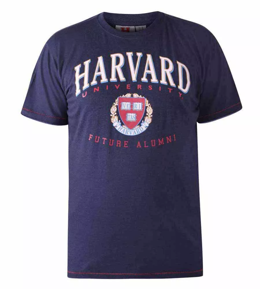 D555 Big Mens Harvard University Printed T-Shirt Official Licensed (STAPLEFORD)