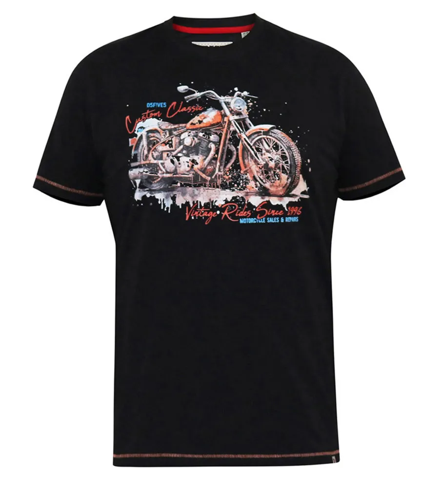 D555 Big Mens Motorbike Printed T-Shirt (LORNE)