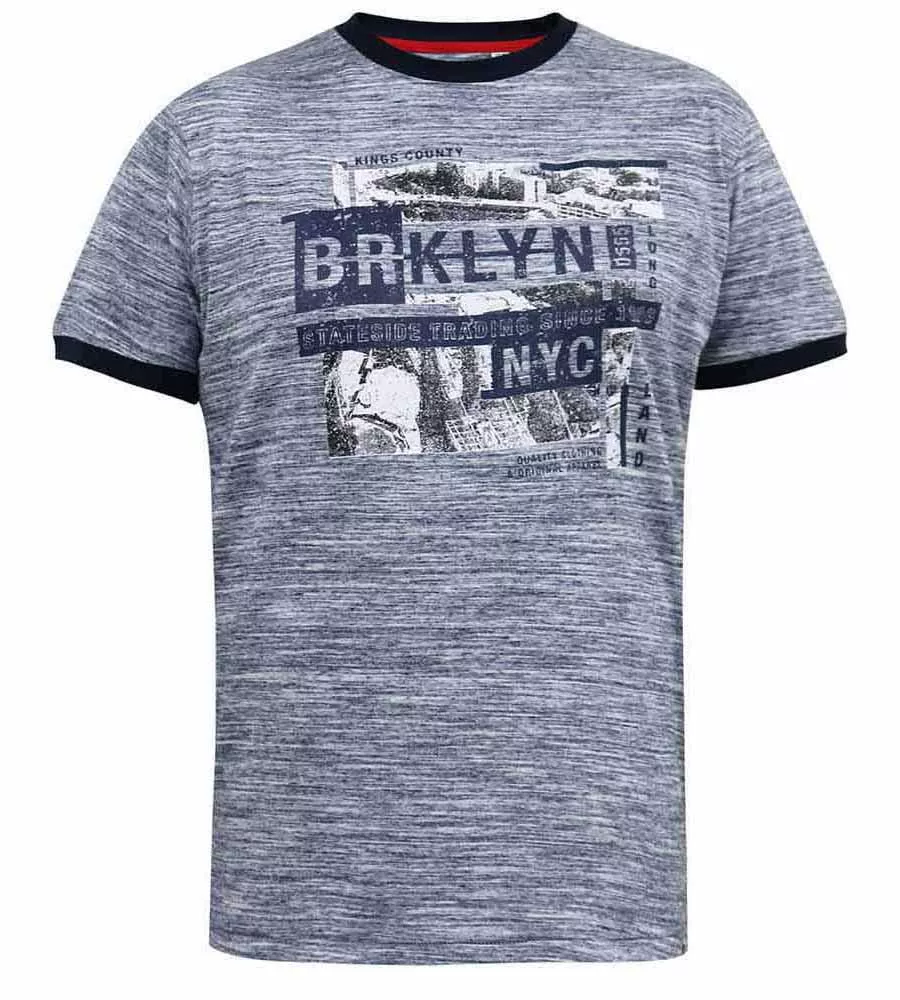 D555 Big Mens Printed T-Shirt With Brooklyn Print (STANDFORD)