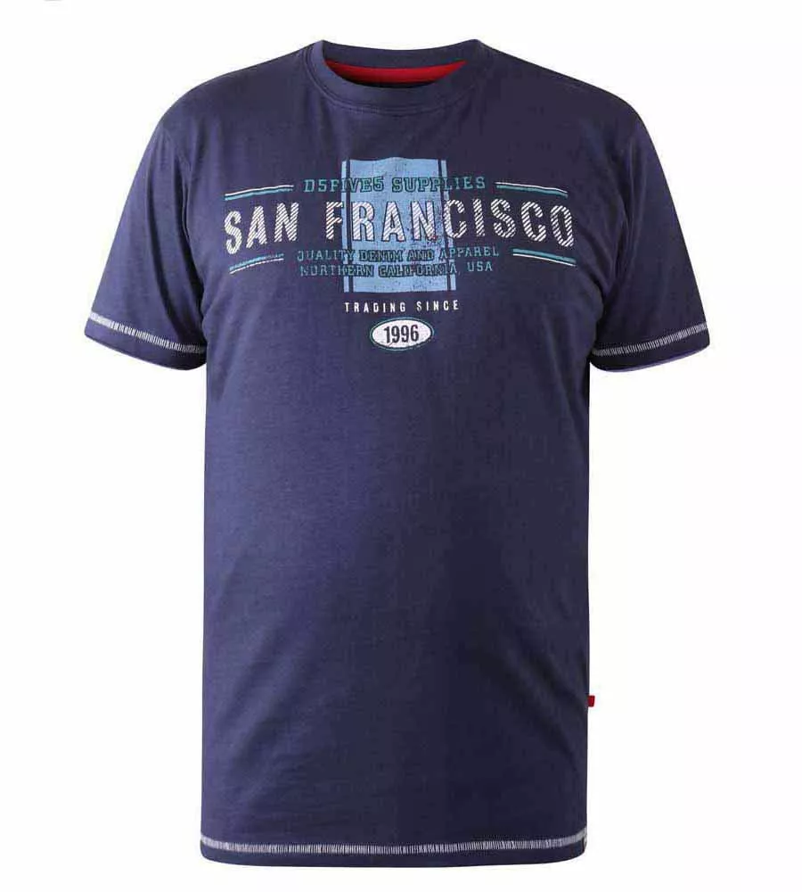 D555 Big Mens San Francisco Printed T-Shirt (WANSTEAD)