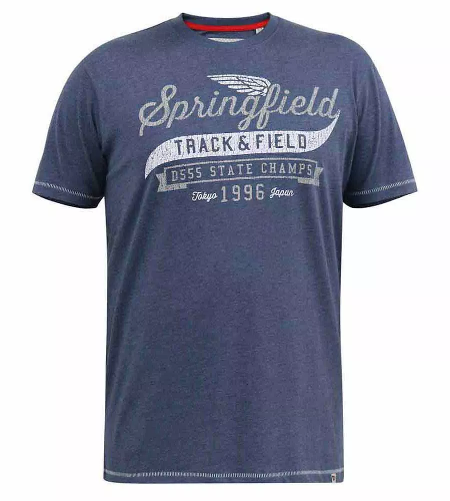 D555 Big Mens Springfield Track and Field Printed T-Shirt (AXEL)