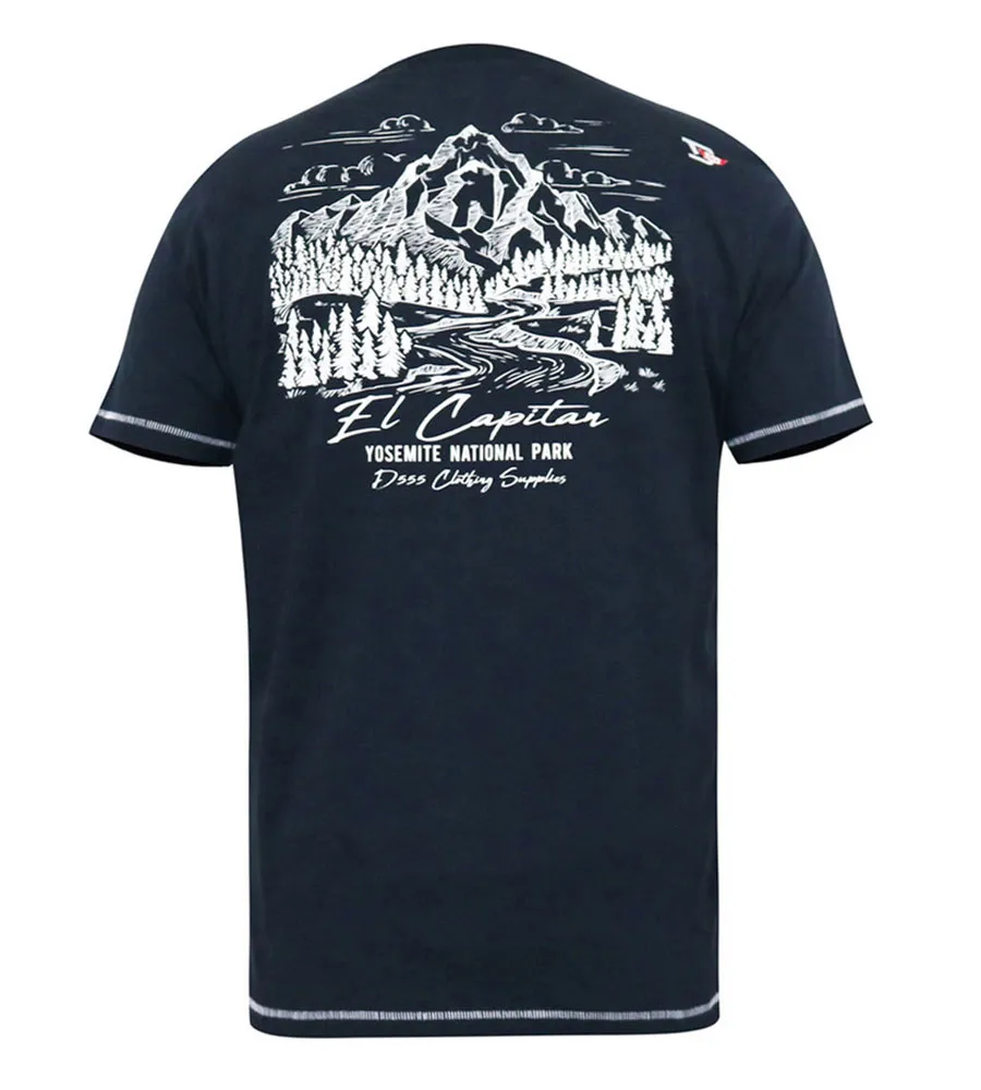 D555 Big Mens Yosemite Printed T-Shirt Front and Back Print (GRAHAM)