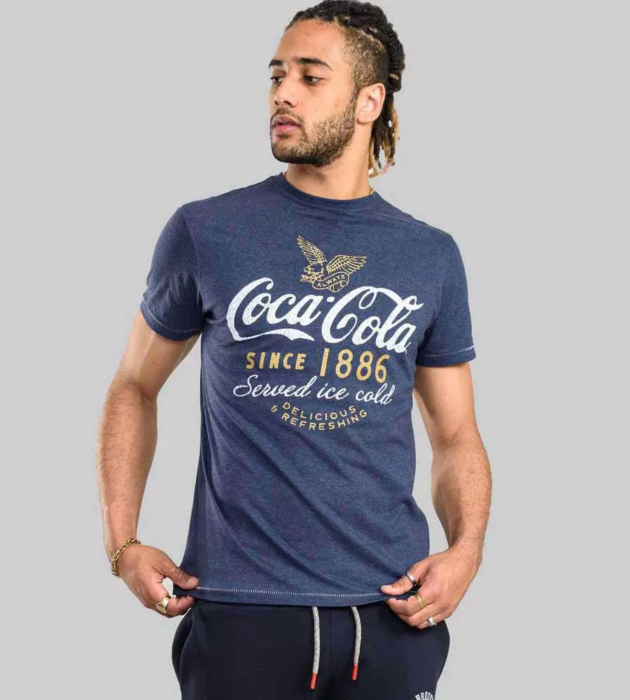 D555 Mens Coca Cola Printed T-Shirt Official Licensed Product (DODINGTON)