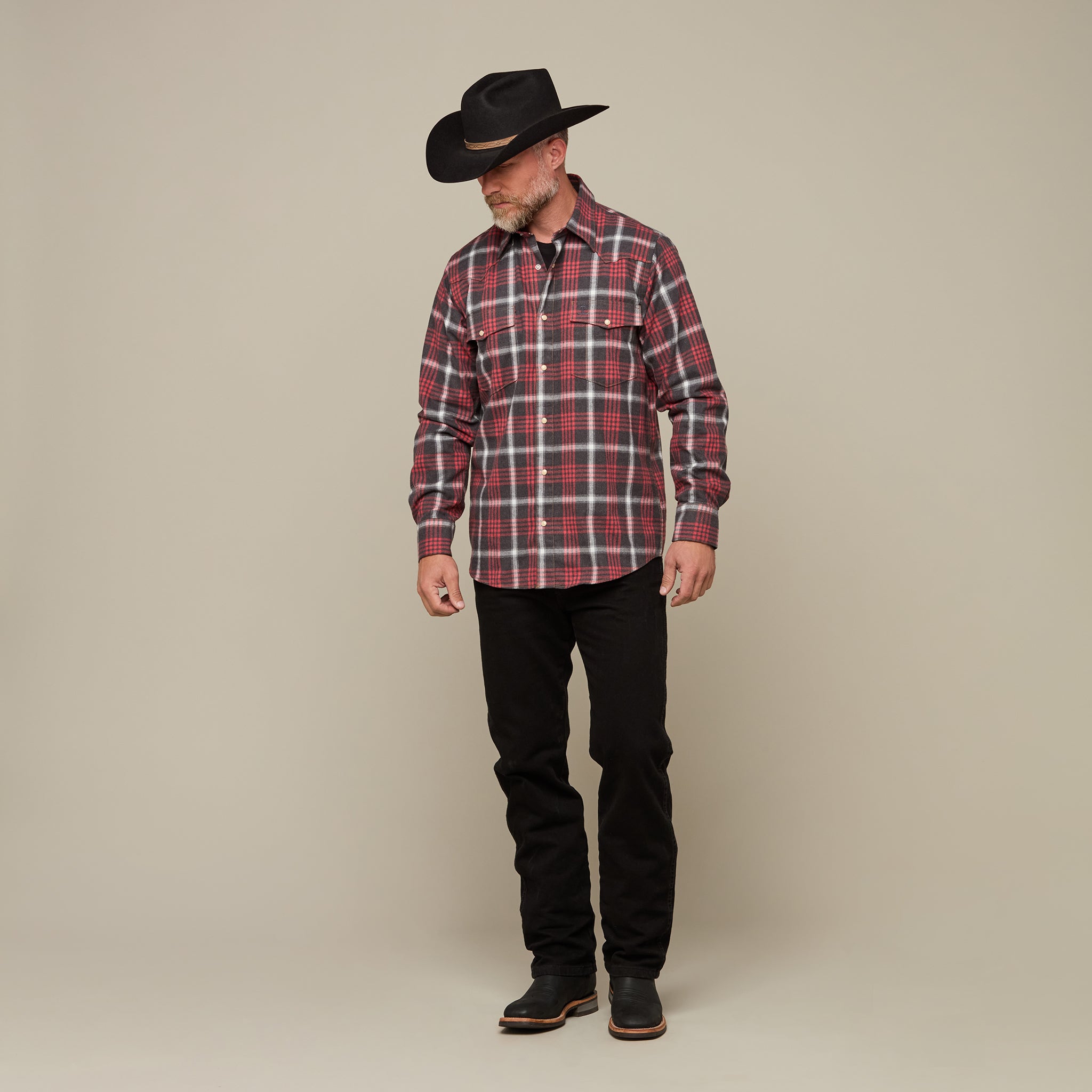 Denver Flannel :: Red/Grey