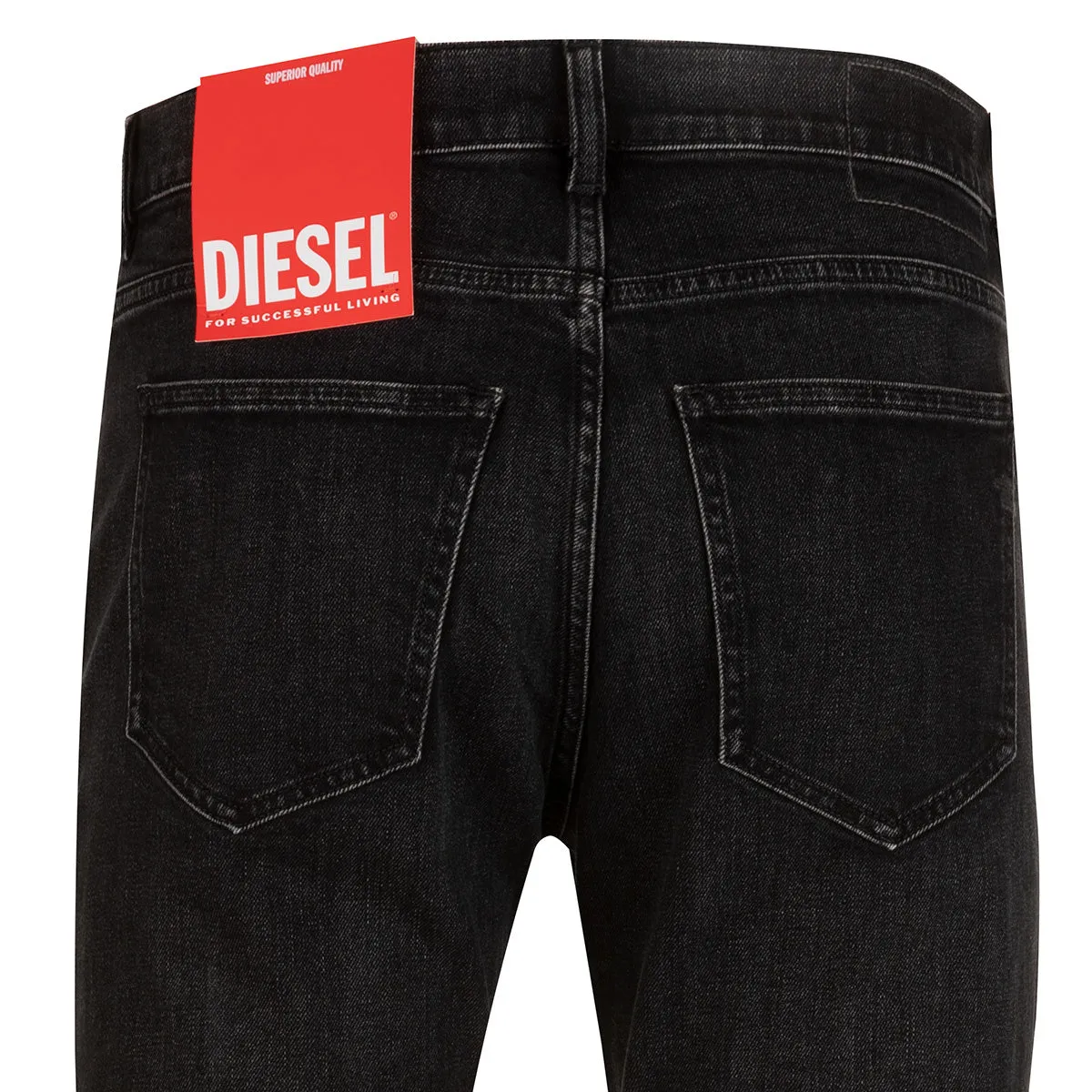 Diesel D-Strukt Logo Embroidered Straight-Leg Jeans