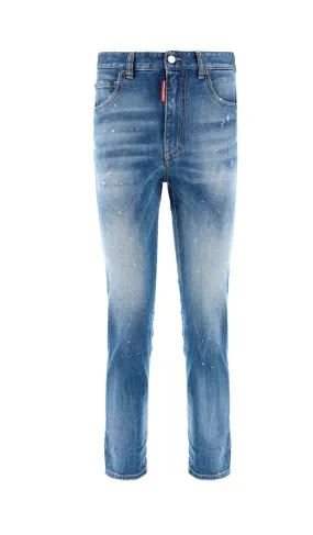 Dsquared2 Logo Plaque High-Rise Cropped Jeans