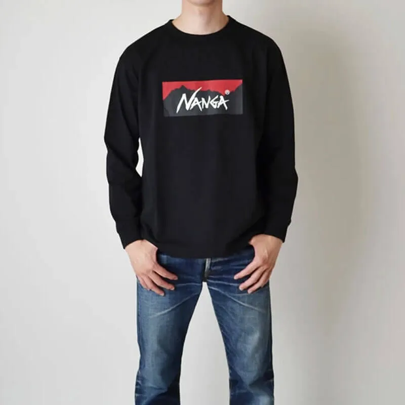 Eco Hybrid Box Logo LS Tee - Black