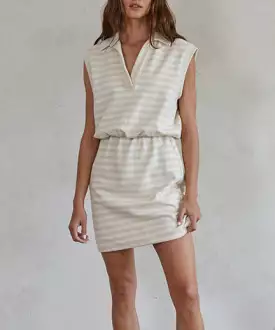 Erie Soft Stripe Dress - Natural