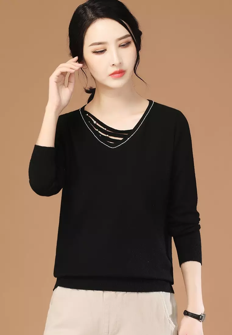 Fashionable V-Neck Sweater