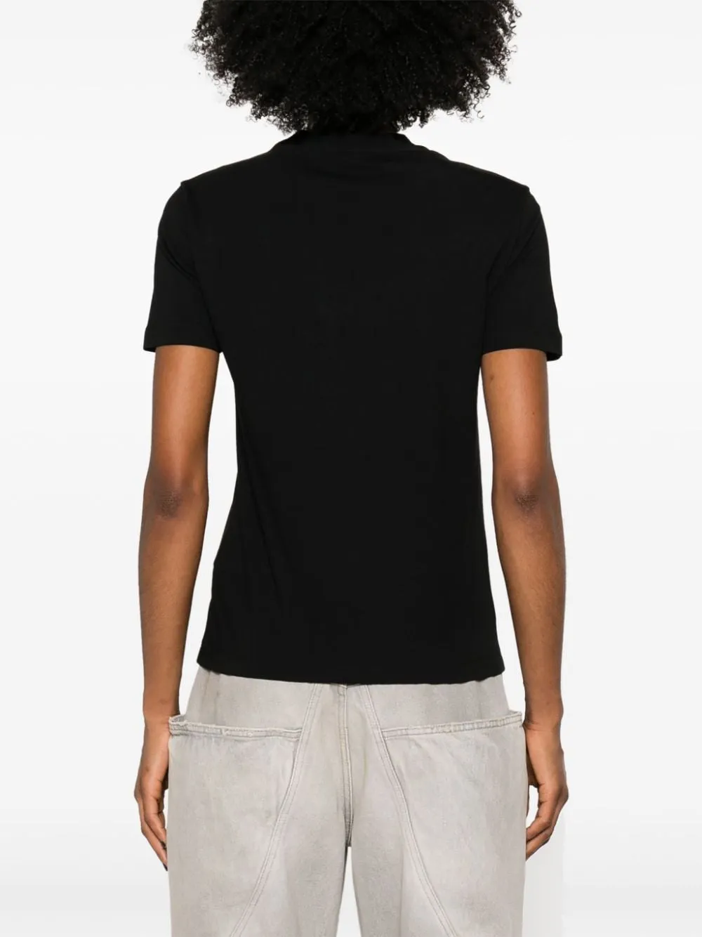 FENDI Sequin-Embellished Black Cotton Tee