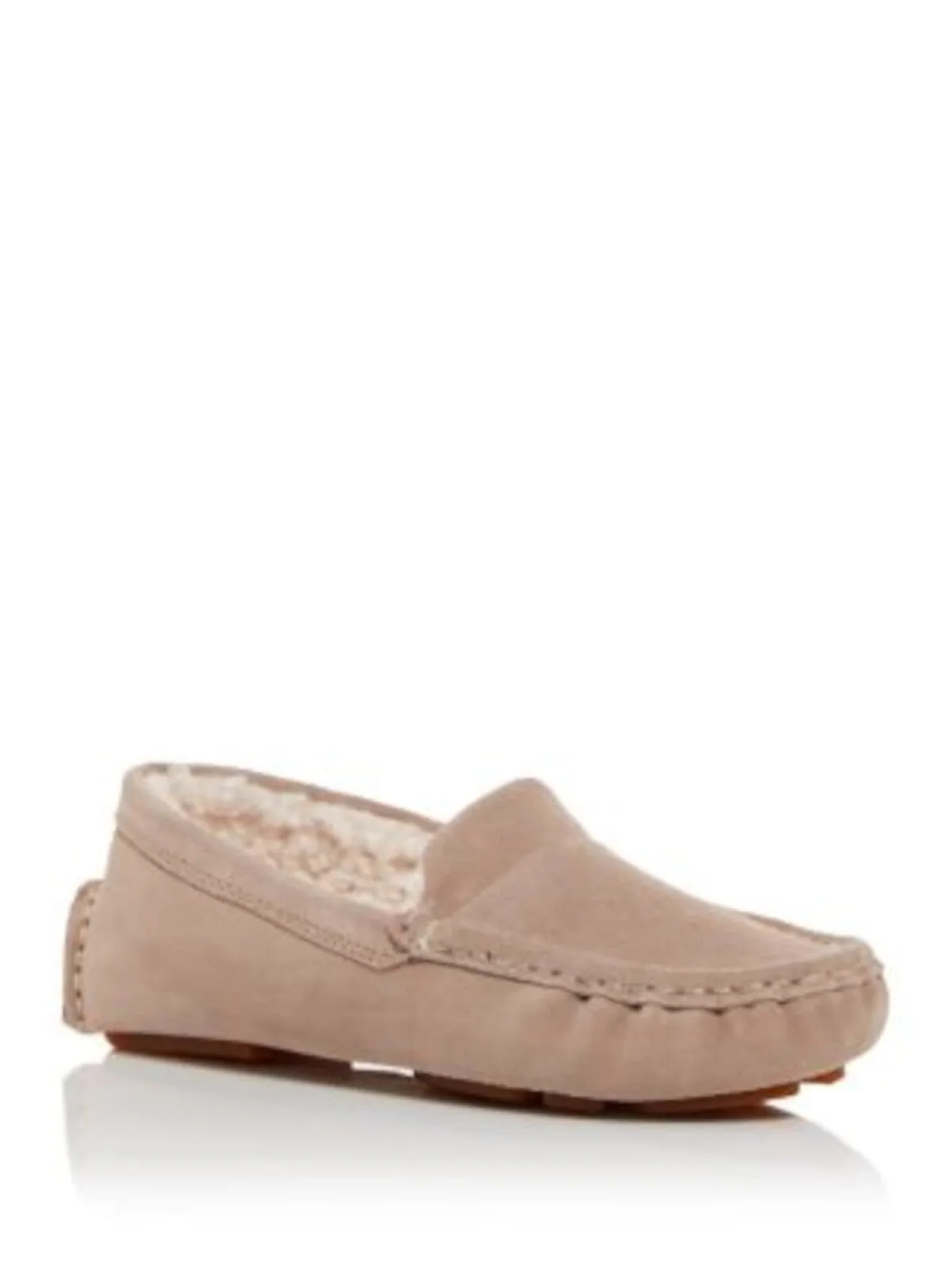 GENTLE SOULS KENNETH COLE Womens Beige Moc-Toe Driver Padded Mina Round Toe Slip On Leather Loafers Shoes