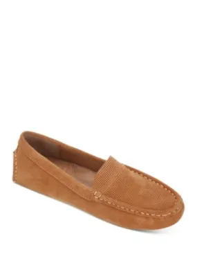 GENTLE SOULS KENNETH COLE Womens Brown Moc-Toe Driver Stain And Water Repellent Padded Arch Support Mina Round Toe Slip On Leath