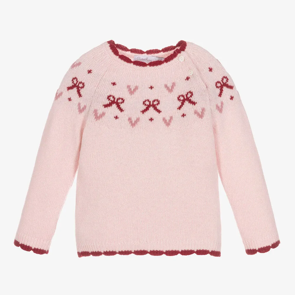 Girls Pink Wool Sweater