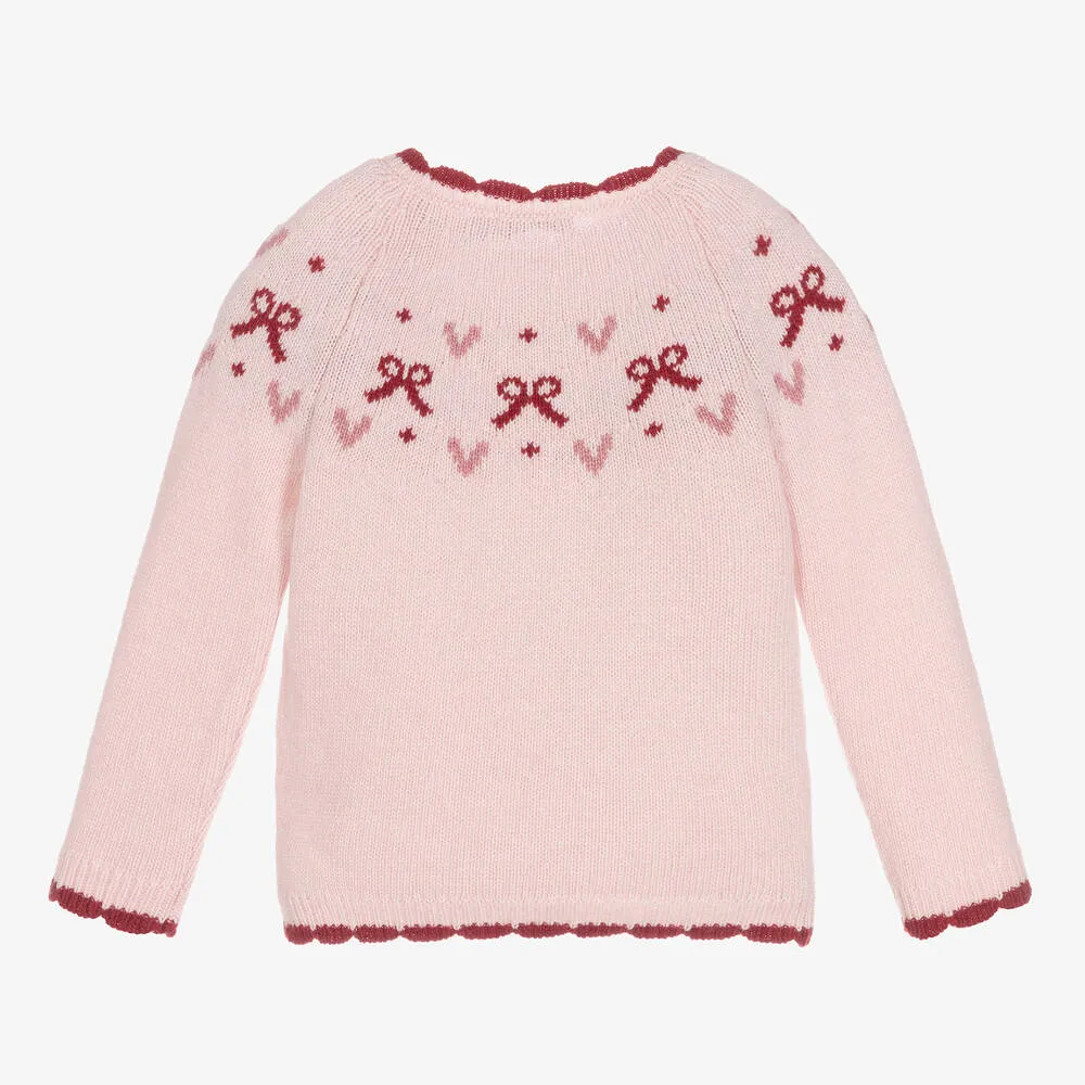 Girls Pink Wool Sweater