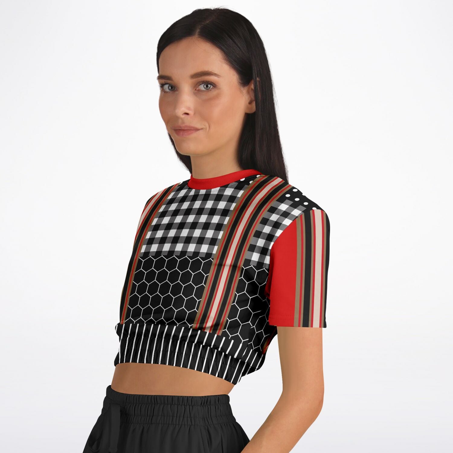 Gold Line Red DLX Short Sleeve Cropped Eco-Poly Sweater