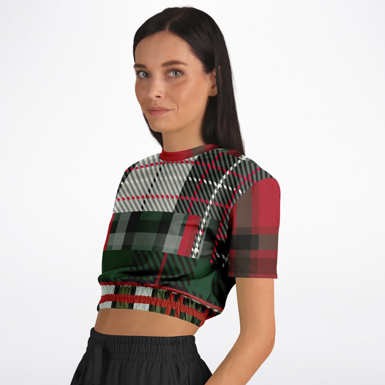 Great Scots Short Sleeve Cropped Eco-Poly Sweater