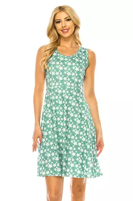 Haute Edition Women's Printed Floral Sleeveless Skater Dress